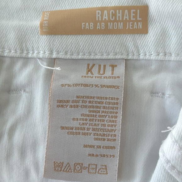 Kut From the Kloth Rachael High Rise Mom Jean White Size 6 Fab Ab - Picture 6 of 11